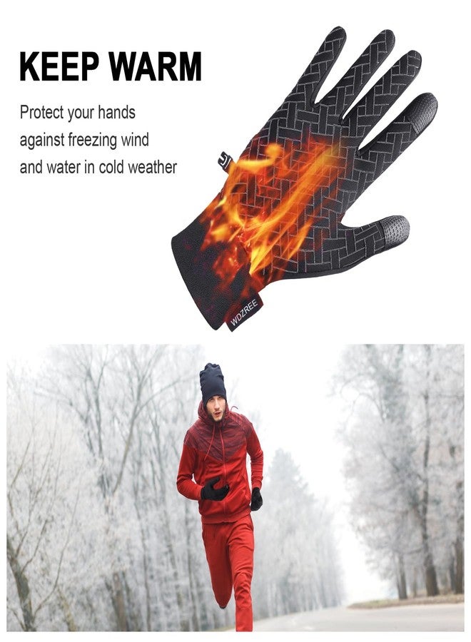 WDZREE Winter Gloves for Men Women Thermal Touch Screen Water Resistant Windproof Anti Slip Palm Warm Glove for Cycling Running Biking Driving Hiking - Image 2